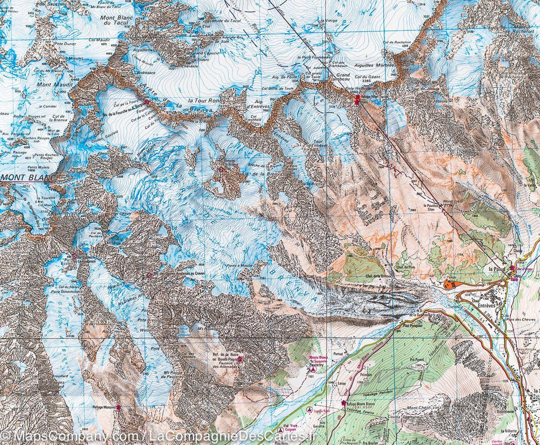 Carte TOP 25 n° 3531 ETR (résistante) - St Gervais & Massif du Mont Blanc | IGN carte pliée IGN 