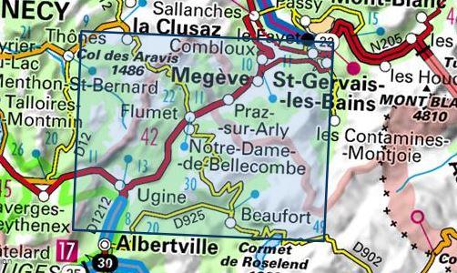 Carte TOP 25 n° 3531 OT - Megève & Col des Aravis (Alpes) | IGN carte de randonnée IGN