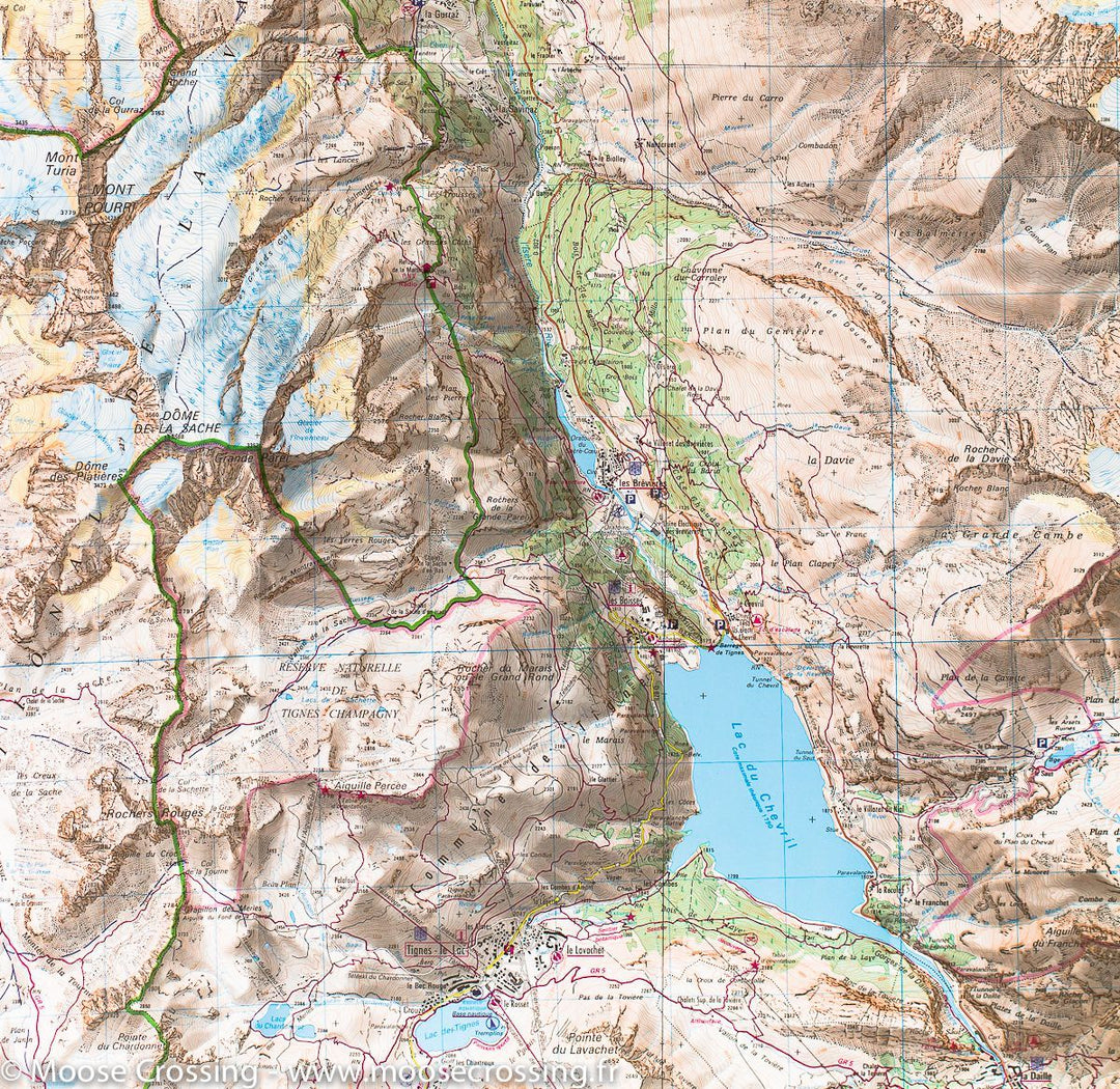 Carte TOP 25 n° 3532 ET - Les Arcs & La Plagne (PN de la Vanoise) | IGN carte pliée IGN 
