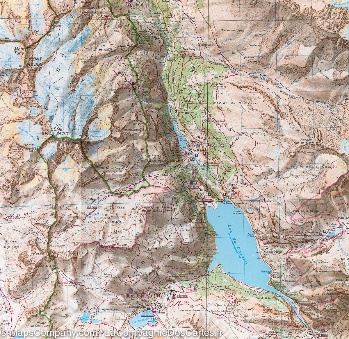 Carte TOP 25 n° 3532 ETR (résistante) - Les Arcs & La Plagne (PN de la Vanoise, Alpes) | IGN carte de randonnée IGN