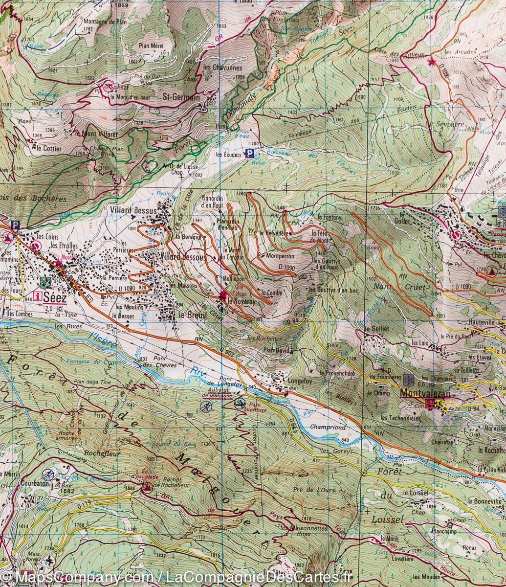 Carte TOP 25 n° 3532 ETR (résistante) - Les Arcs & La Plagne (PN de la Vanoise, Alpes) | IGN carte pliée IGN 