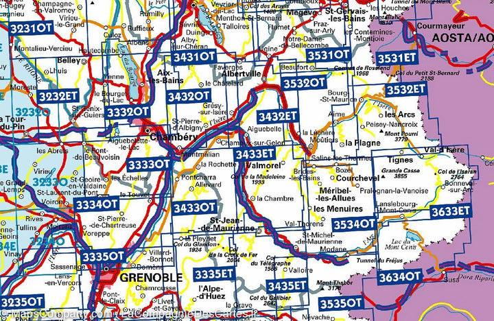 Carte TOP 25 n° 3532 ETR (résistante) - Les Arcs & La Plagne (PN de la Vanoise, Alpes) | IGN carte pliée IGN 