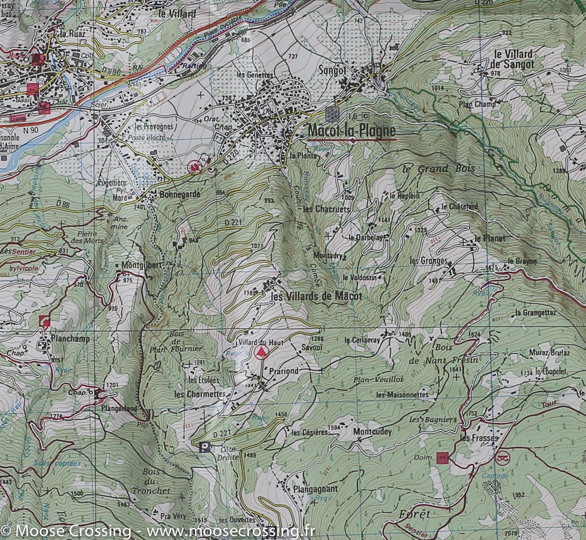 Carte TOP 25 n° 3532 OT - Massif du Beaufortain, Moûtiers, La Plagne | IGN carte de randonnée IGN
