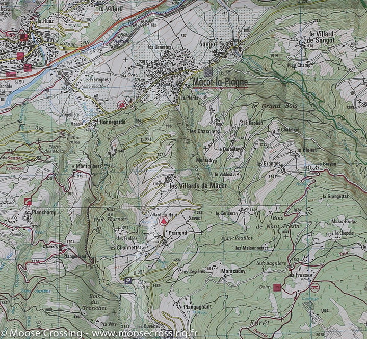 Carte TOP 25 n° 3532 OT - Massif du Beaufortain, Moûtiers, La Plagne | IGN carte pliée IGN 