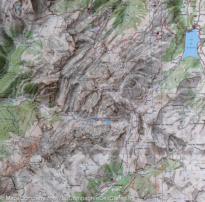 Carte TOP 25 n° 3532 OTR (résistante) - Massif du Beaufortain, Moûtiers, La Plagne (Alpes) | IGN carte pliée IGN 