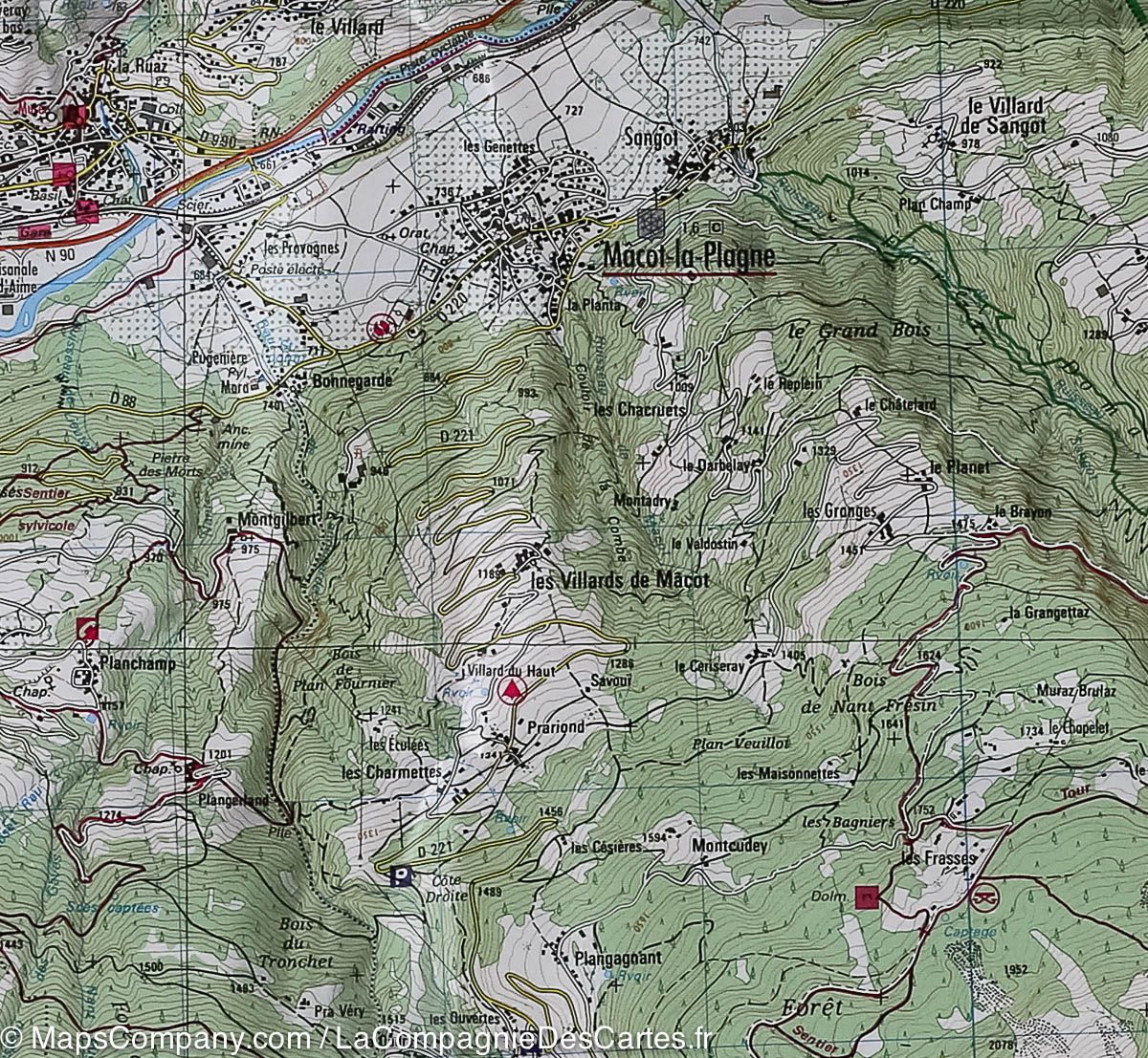 Carte TOP 25 n° 3532 OTR (résistante) - Massif du Beaufortain, Moûtiers, La Plagne (Alpes) | IGN carte de randonnée IGN