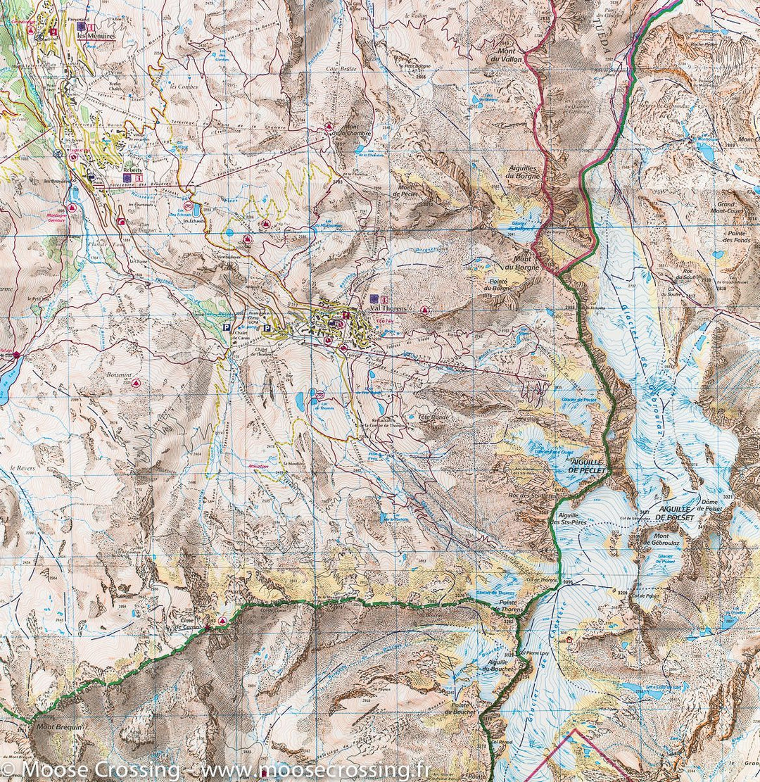 Carte TOP 25 n° 3534 OT - Les Trois Vallées & Modane (PN de la Vanoise) | IGN carte pliée IGN 