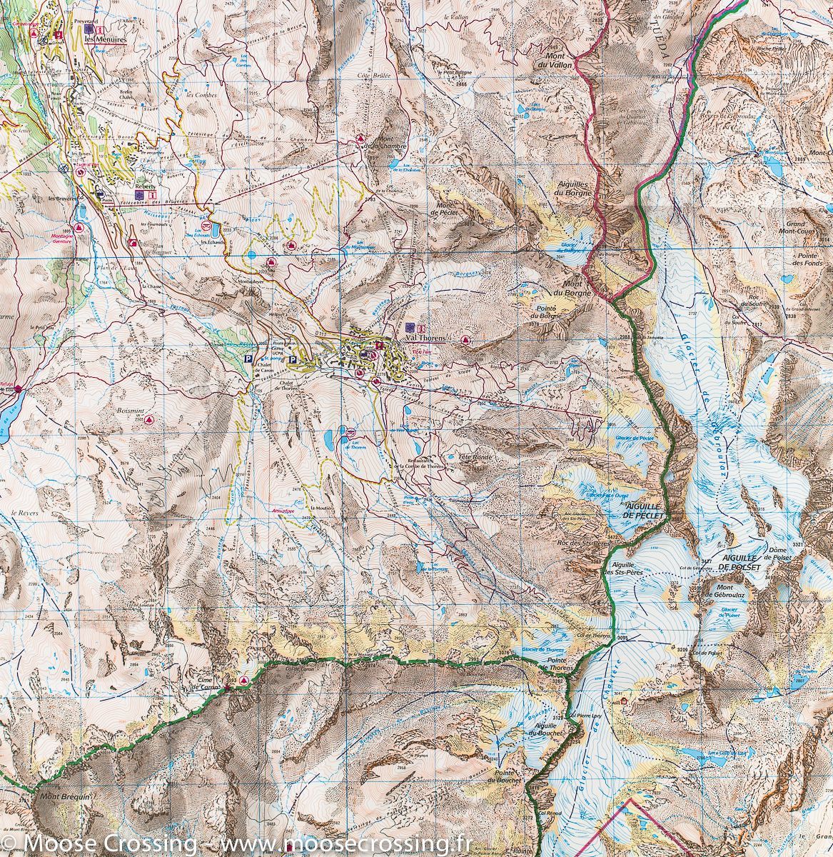 Carte TOP 25 n° 3534 OT - Les Trois Vallées & Modane (PN de la Vanoise) | IGN carte de randonnée IGN