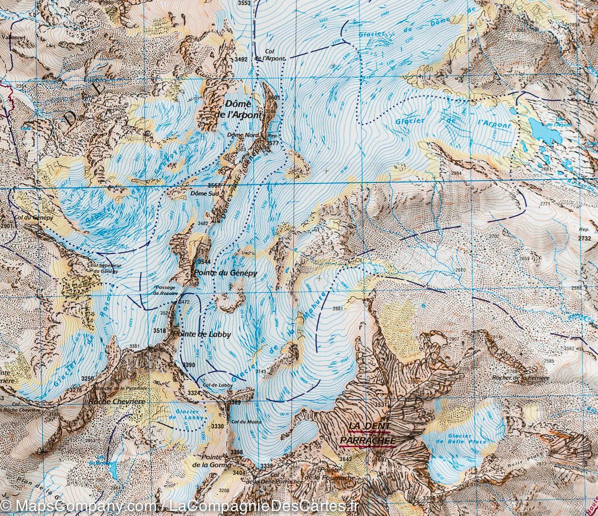 Carte TOP 25 n° 3534 OTR (résistante) - Les Trois Vallées & Modane (PN de la Vanoise, Alpes) | IGN carte de randonnée IGN