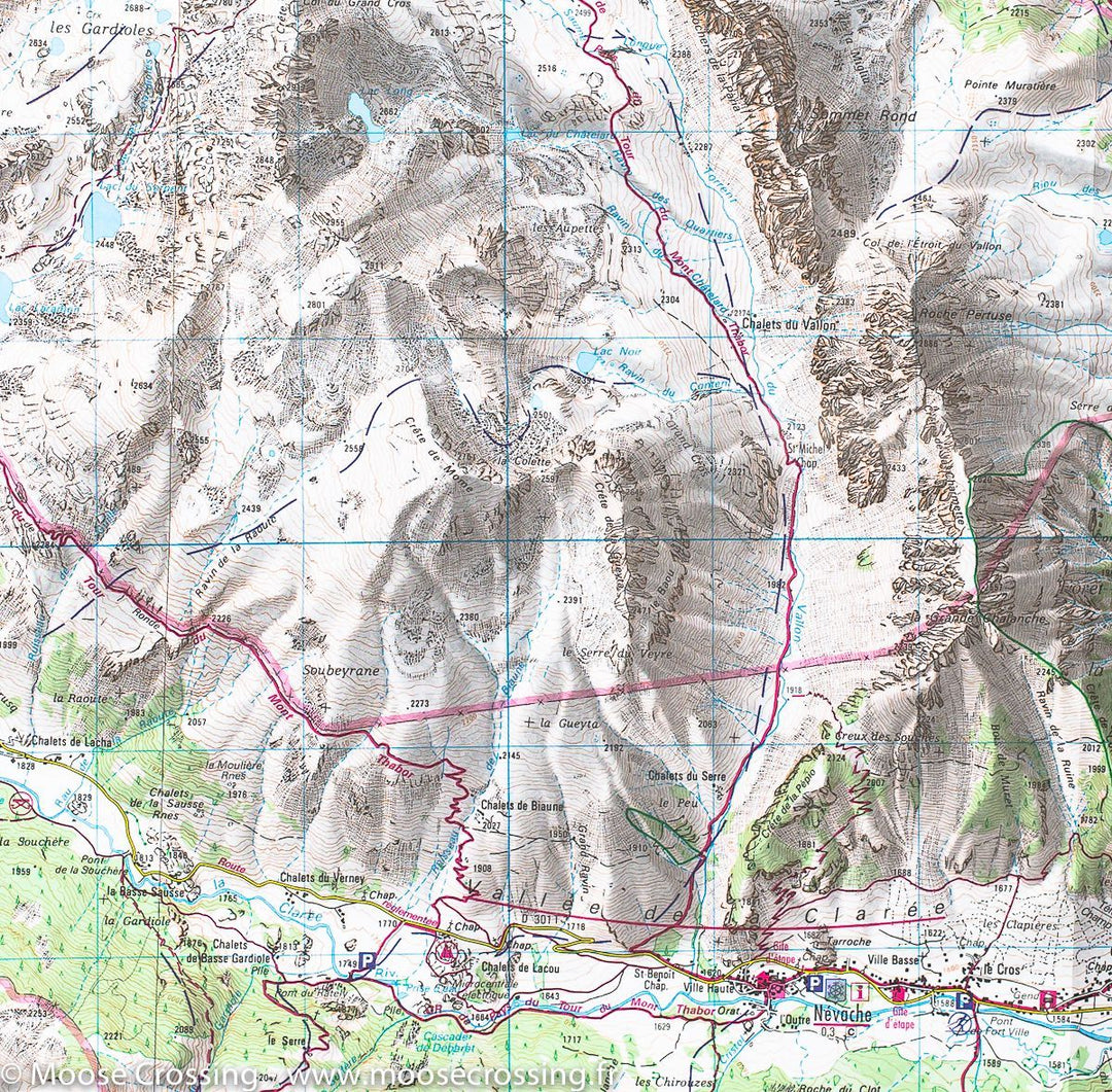 Carte TOP 25 n° 3535 OT - Névache, Mont Thabor & Cols du Galibier et du Lautaret (Alpes) | IGN carte pliée IGN 