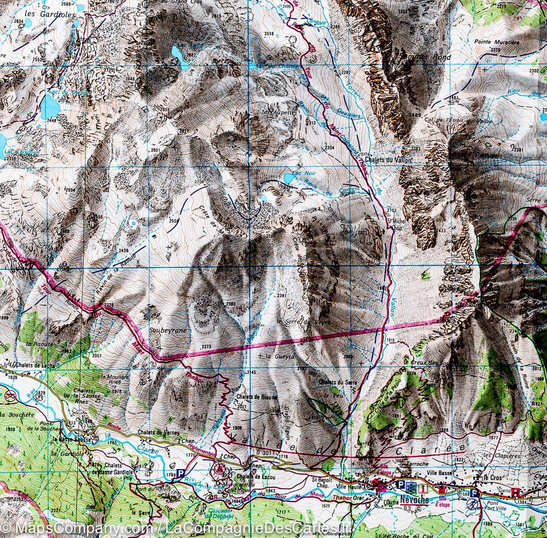 Carte TOP 25 n° 3535 OTR (résistante) - Névache, Mont Thabor, Cols du Galibier et du Lautaret (Alpes) | IGN carte pliée IGN 
