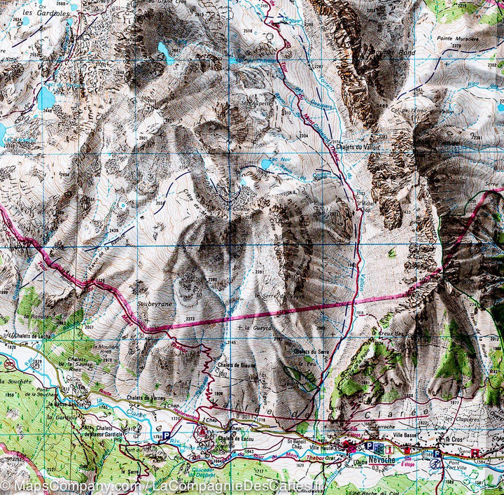 Carte TOP 25 n° 3535 OTR (résistante) - Névache, Mont Thabor, Cols du Galibier et du Lautaret (Alpes) | IGN carte pliée IGN 