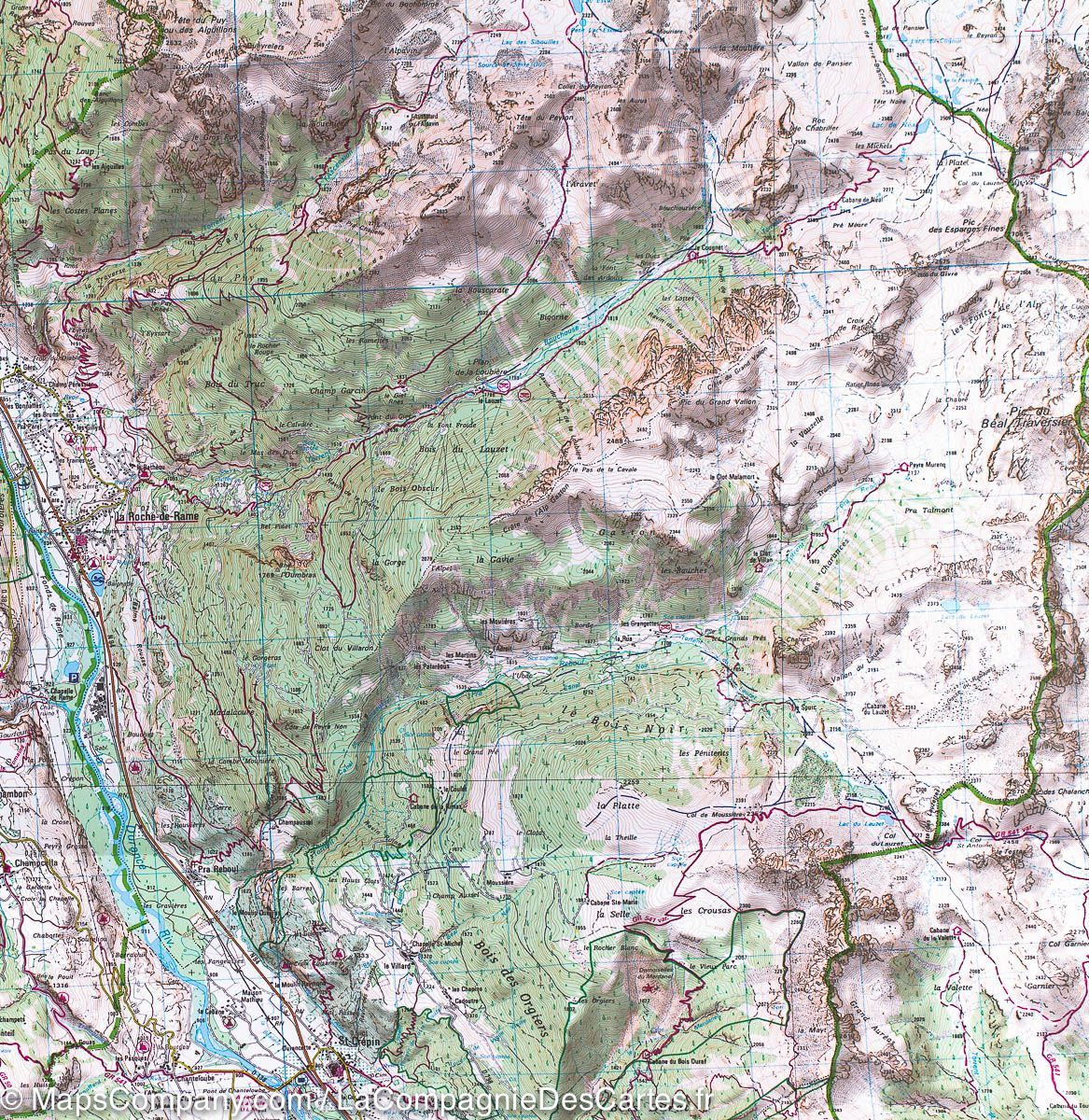 Carte TOP 25 n° 3537 ETR (Résistante) - Guillestre, Vars et Risoul (PNR du Queyras) | IGN carte de randonnée IGN
