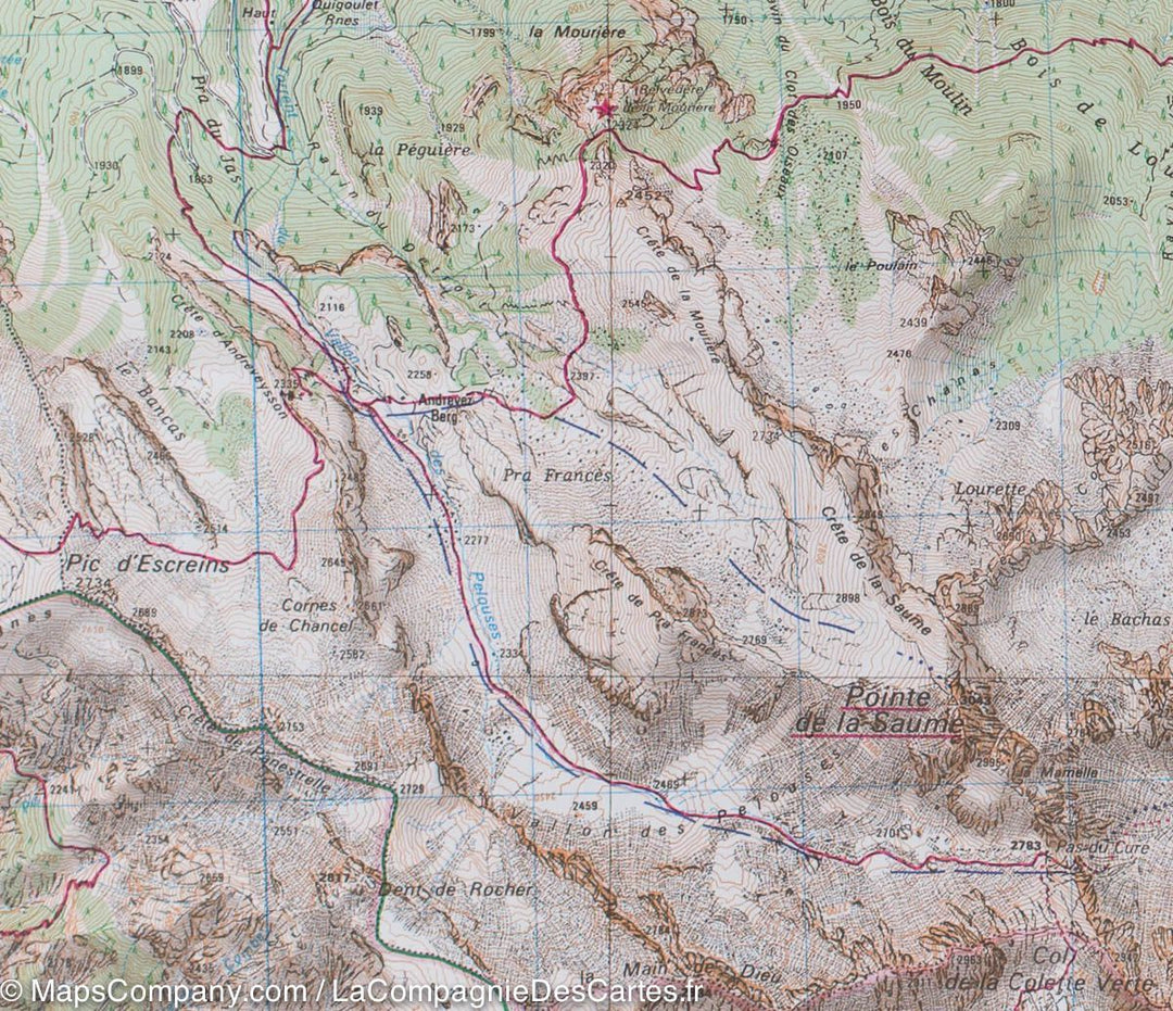 Carte TOP 25 n° 3537 ETR (Résistante) - Guillestre, Vars et Risoul (PNR du Queyras) | IGN carte pliée IGN 