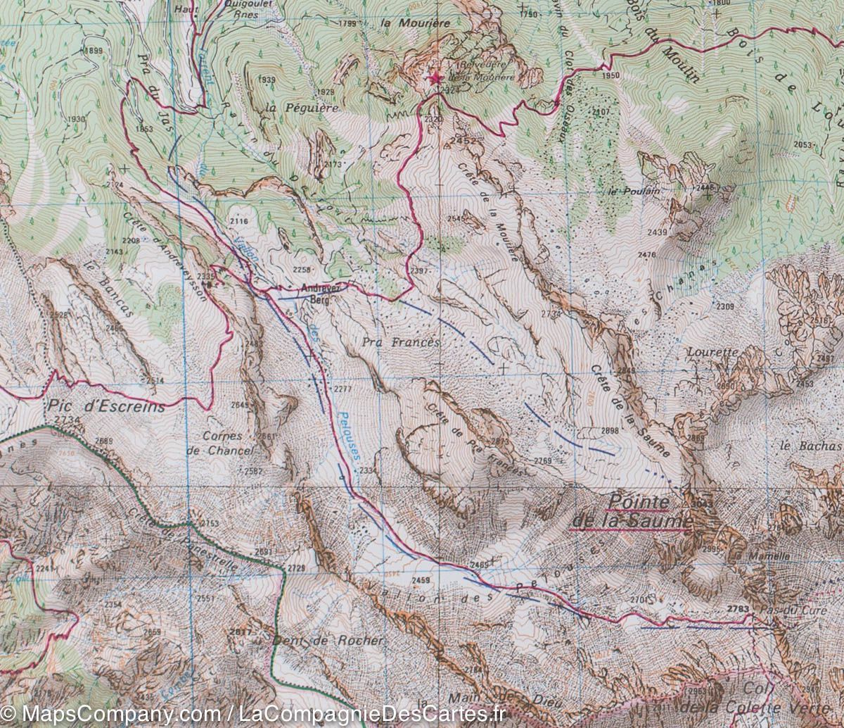 Carte TOP 25 n° 3537 ETR (Résistante) - Guillestre, Vars et Risoul (PNR du Queyras) | IGN carte de randonnée IGN