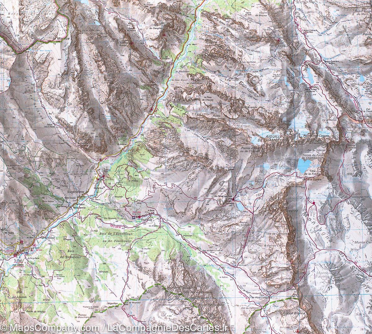 Carte TOP 25 n° 3538 ETR (Résistante) - Aiguille de Chambeyron & Cols de Larche et de Vars | IGN carte de randonnée IGN