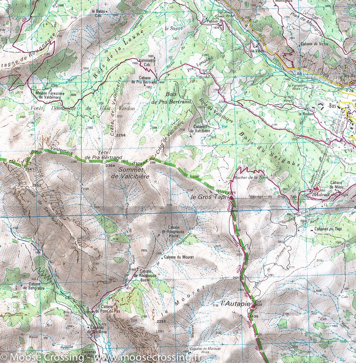 Carte TOP 25 n° 3540 OT - Barcelonnette, Pra-Loup, le Sauze, Allos (Mercantour) | IGN carte de randonnée IGN