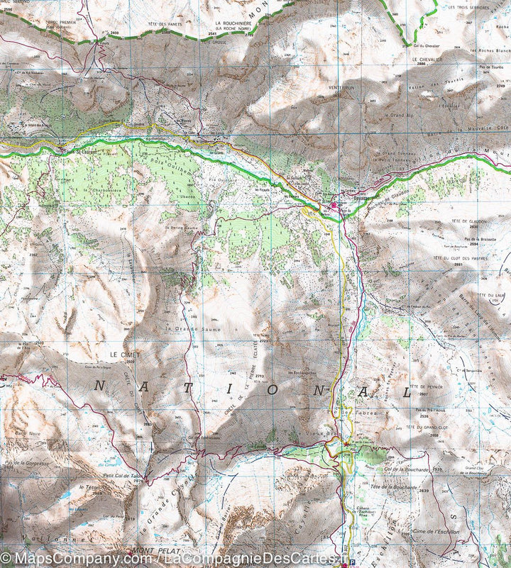 Carte TOP 25 n° 3540 OTR (Résistante) - Barcelonnette, Pra-Loup, le Sauze, Allos (Mercantour) | IGN carte pliée IGN 