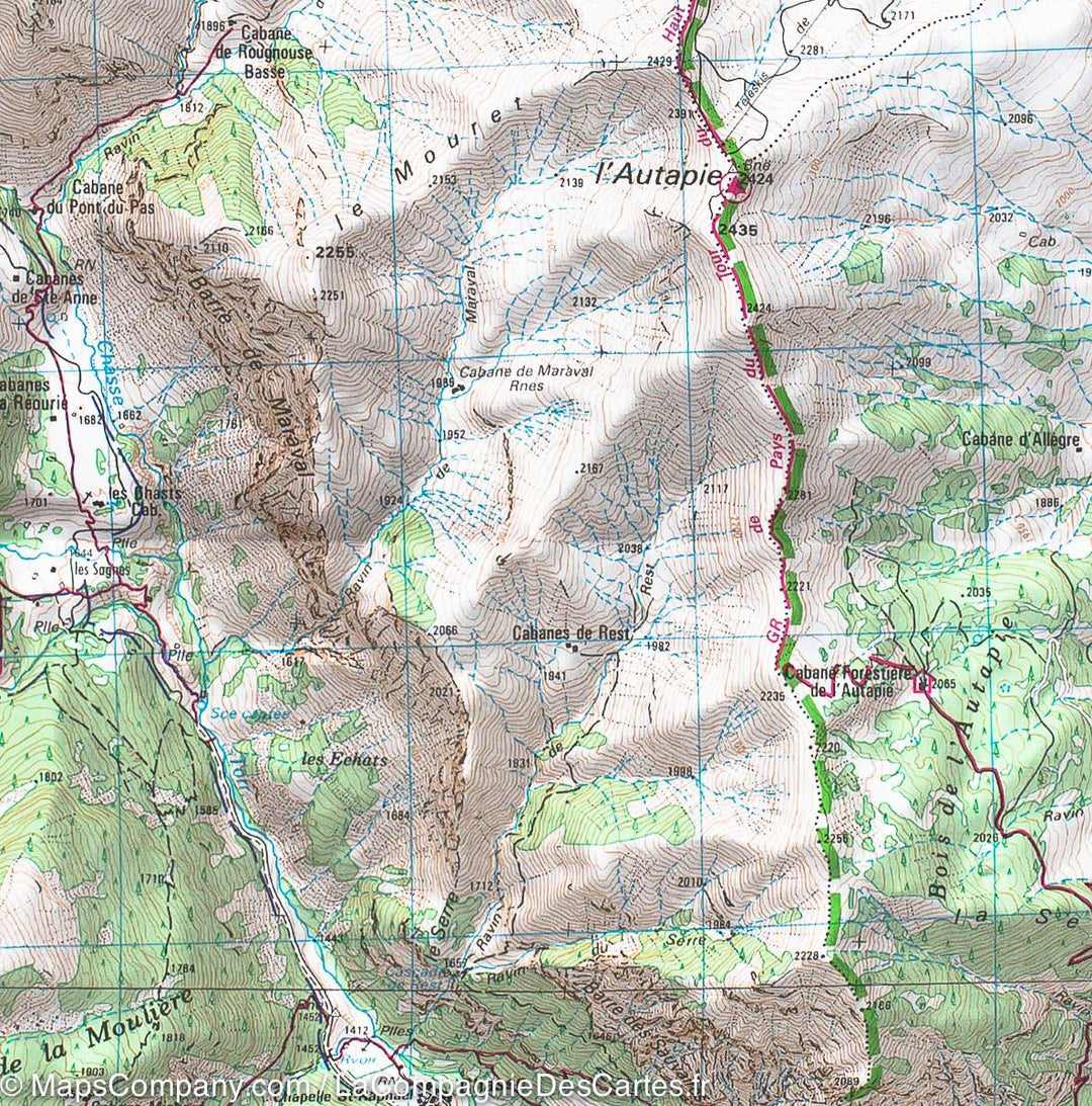 Carte TOP 25 n° 3540 OTR (Résistante) - Barcelonnette, Pra-Loup, le Sauze, Allos (Mercantour) | IGN carte pliée IGN 