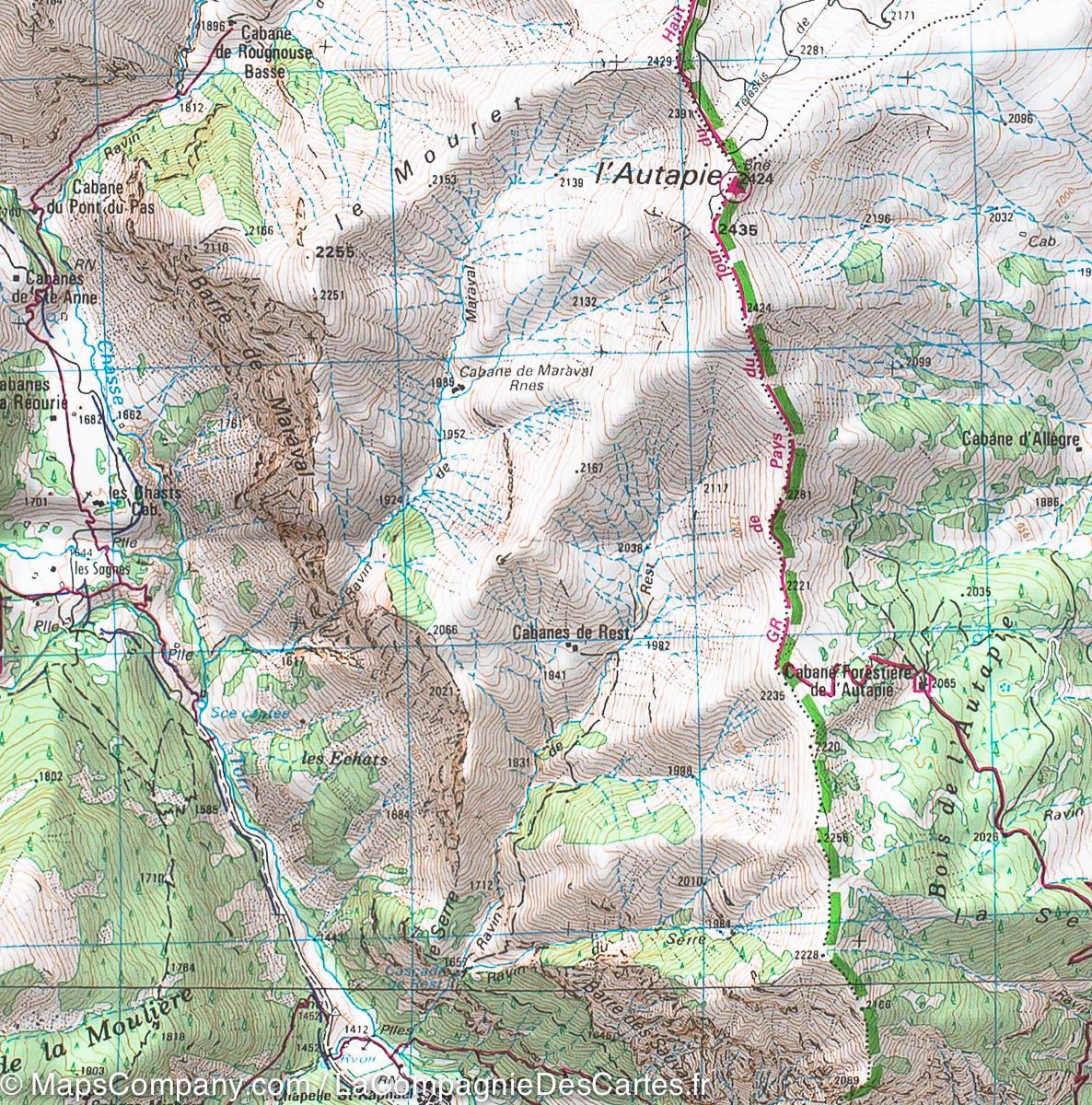 Carte TOP 25 n° 3540 OTR (Résistante) - Barcelonnette, Pra-Loup, le Sauze, Allos (Mercantour) | IGN carte de randonnée IGN