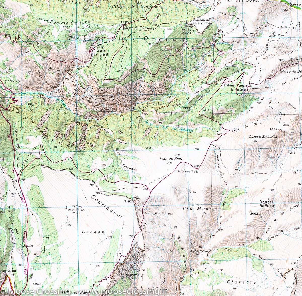 Carte TOP 25 n° 3541 OT - Annot, St André les Alpes (PNR du Verdon) | IGN carte de randonnée IGN