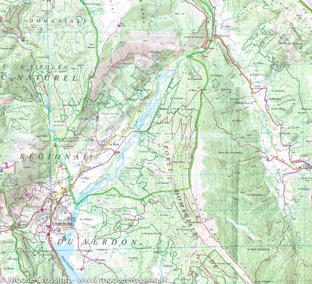 Carte TOP 25 n° 3541 OT - Annot, St André les Alpes (PNR du Verdon) | IGN carte de randonnée IGN