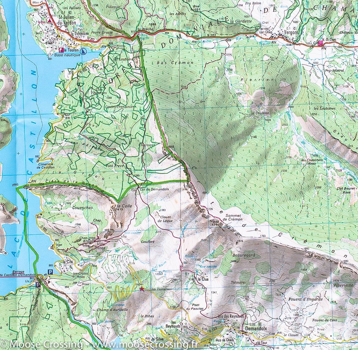 Carte TOP 25 n° 3542 OT - Castellane, Lac de Castillon (PNR du Verdon) | IGN carte de randonnée IGN