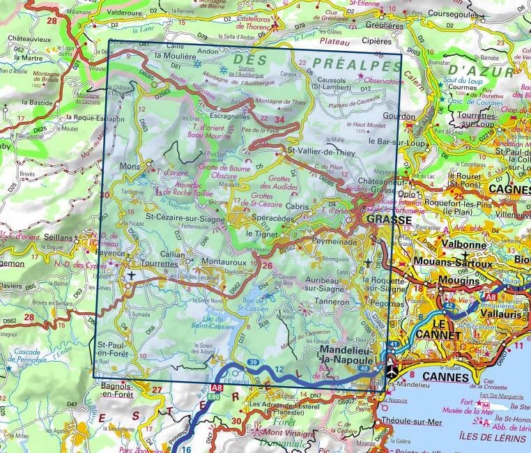 Carte TOP 25 n° 3543 ET - Haute Siagne | IGN carte de randonnée IGN