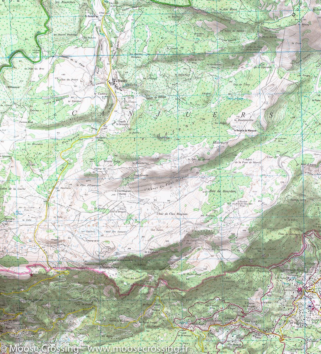 Carte TOP 25 n° 3543 OT - Draguignan | IGN carte de randonnée IGN
