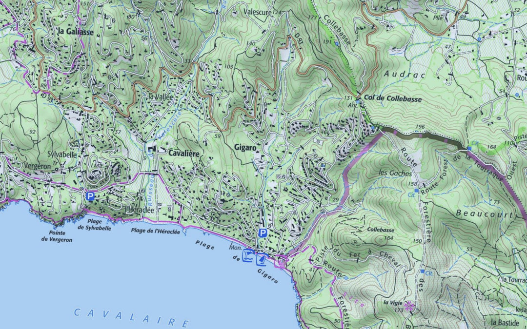 Carte TOP 25 n° 3545 OT - St-Tropez, Ste-Maxime & Massif des Maures | IGN carte pliée IGN 