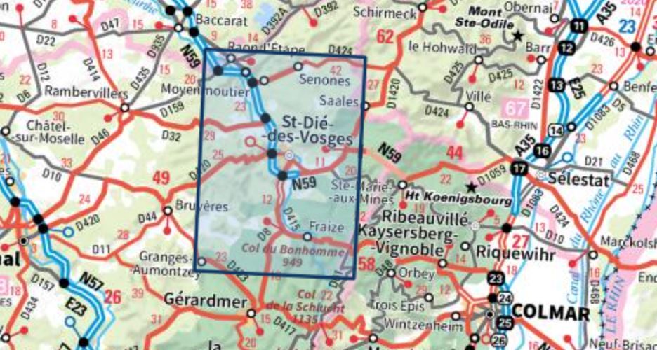 Carte TOP 25 n° 3617 OT - Saint-Dié-des Vosges, Senones, Fraize | IGN carte de randonnée IGN