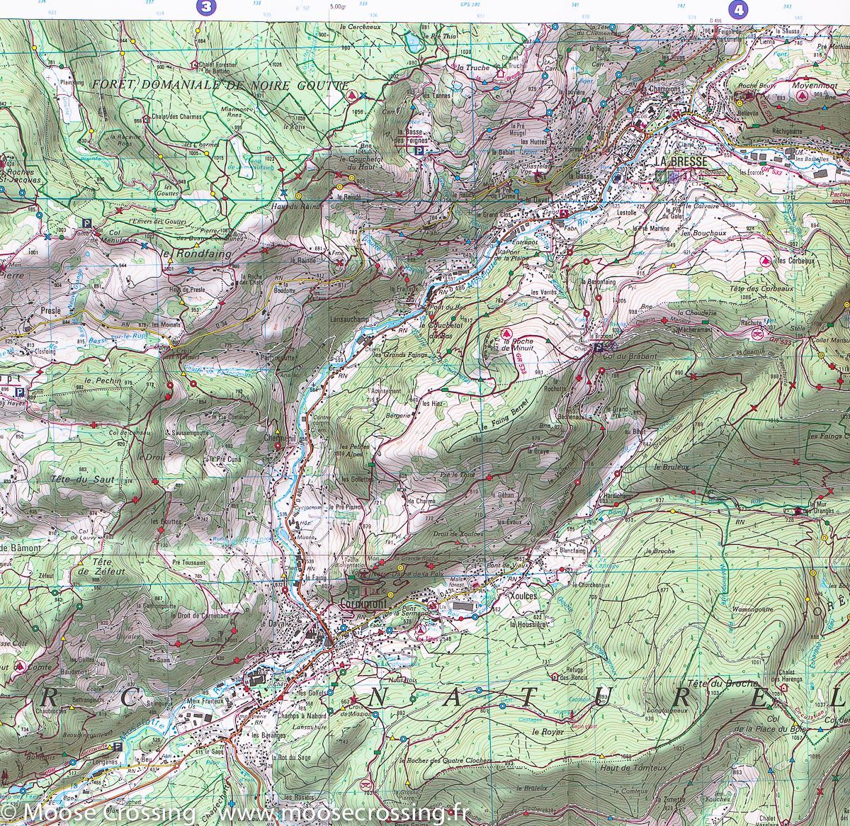 Carte TOP 25 n° 3619 OT- Bussang, Ballon d'Alsace, Grand Ballon | IGN carte de randonnée IGN