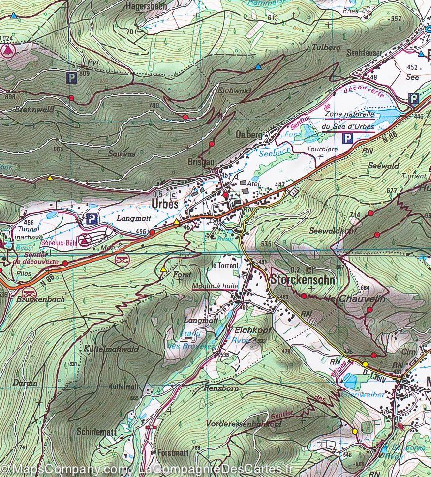 Carte TOP 25 n° 3619 OTR (Résistante) - Bussang, Ballon d'Alsace, Grand Ballon | IGN carte de randonnée IGN