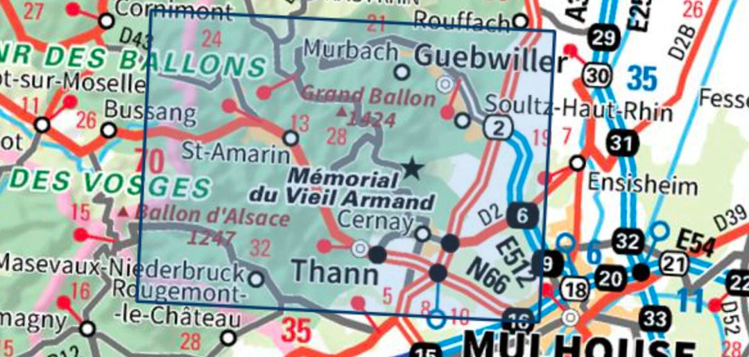 Carte TOP 25 n° 3620 ET - Grand Ballon, Cernay, Guebwiller | IGN carte pliée IGN 