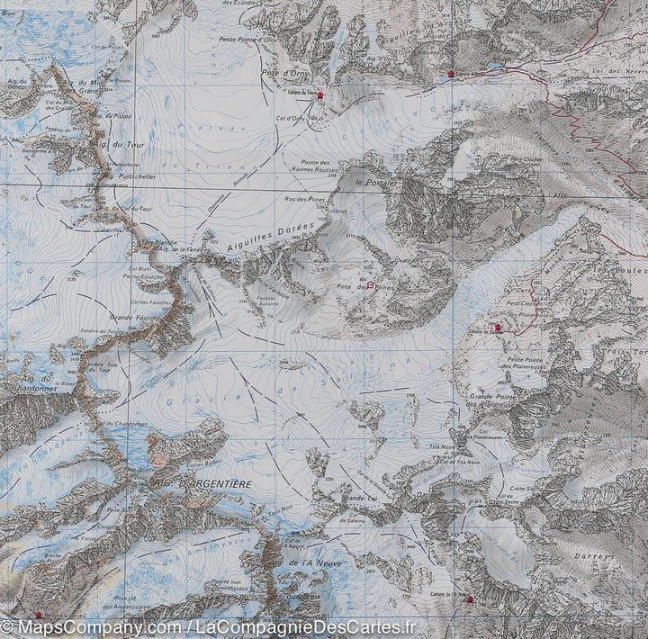 Carte TOP 25 n° 3630 OT - Chamonix & Massif du Mont Blanc (Alpes) | IGN carte pliée IGN 