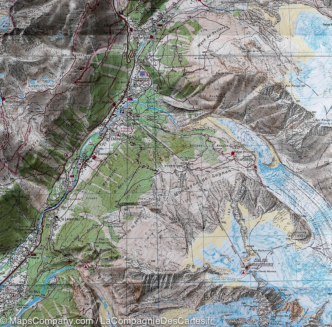 Carte TOP 25 n° 3630 OTR (résistante) - Chamonix & Massif du Mont Blanc | IGN carte pliée IGN 