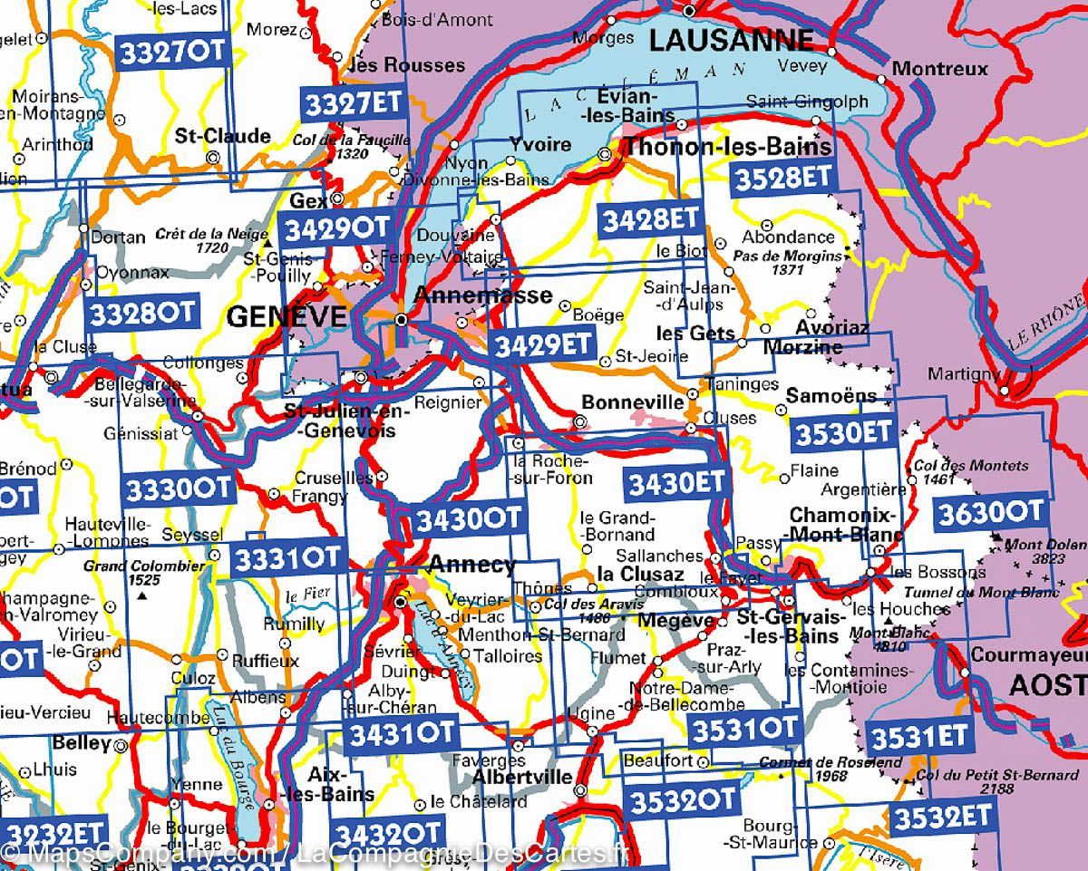 Carte TOP 25 n° 3630 OTR (résistante) - Chamonix-Mont-Blanc & Massif du Mont Blanc | IGN carte de randonnée IGN