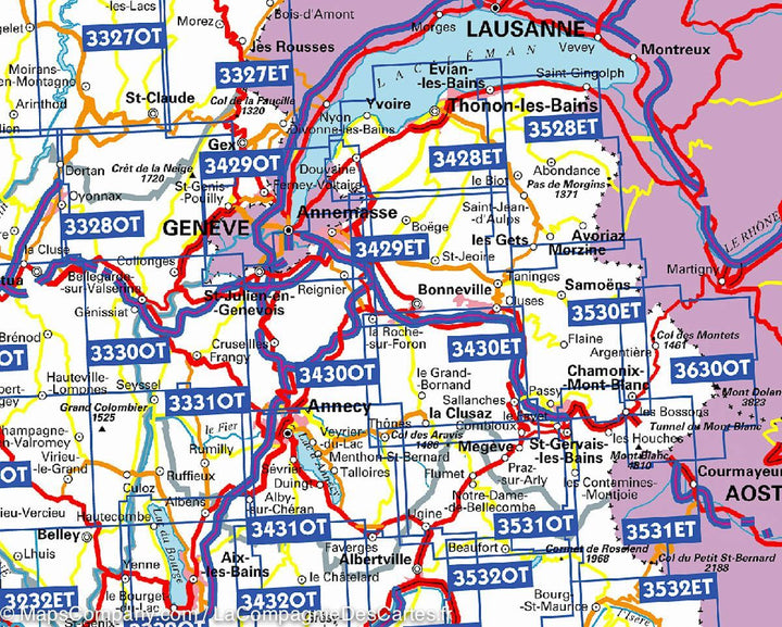 Carte TOP 25 n° 3630 OTR (résistante) - Chamonix & Massif du Mont Blanc | IGN carte pliée IGN 