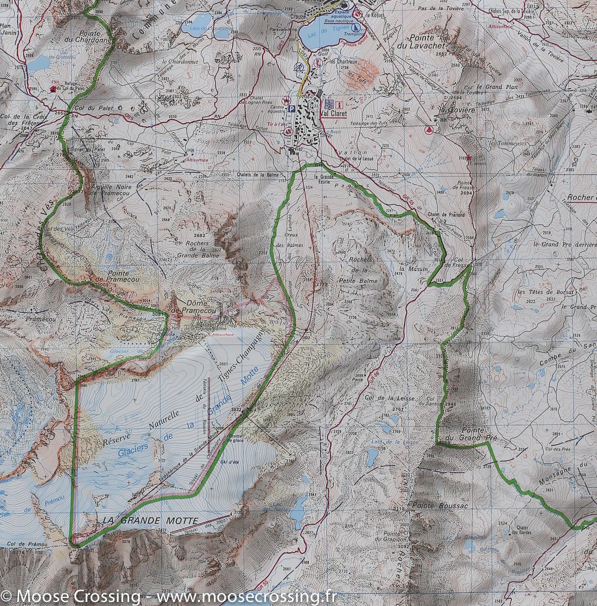 Carte TOP 25 n° 3633 ET - Tignes, Val d'Isère, Haute Maurienne (PN de la Vanoise) | IGN carte de randonnée IGN
