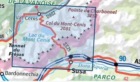 Carte TOP 25 n° 3634 OT - Val Cenis & Charbonnel (Alpes) | IGN carte pliée IGN 