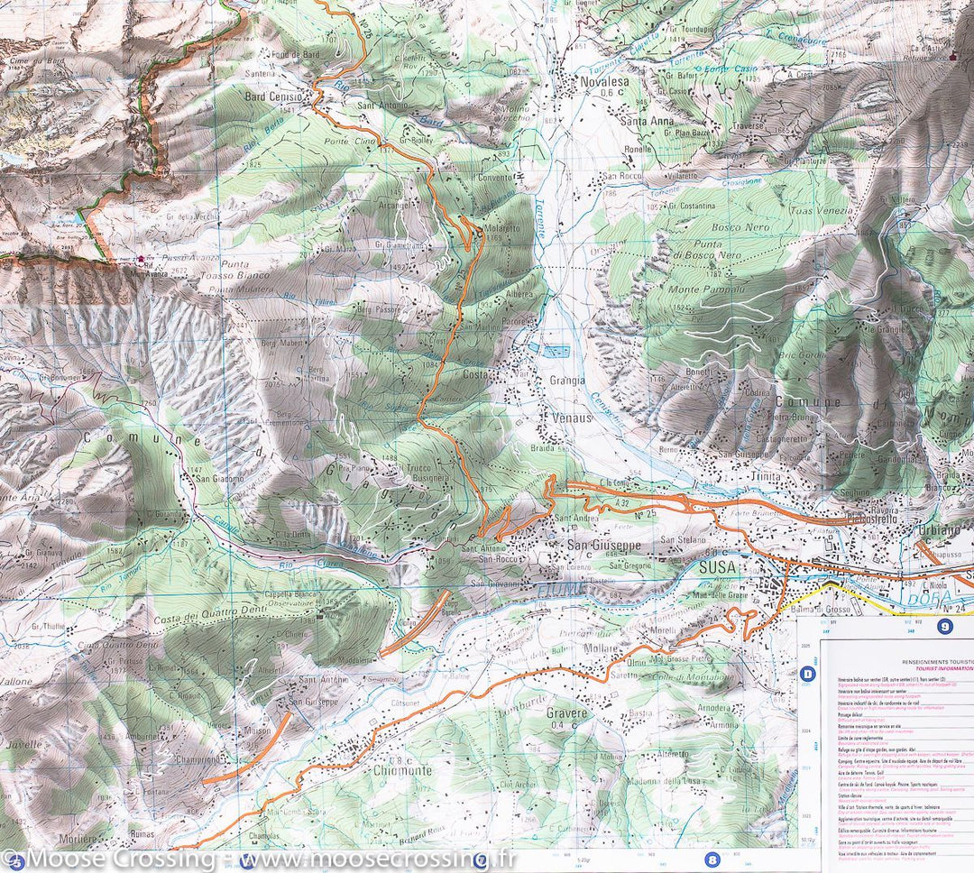 Carte TOP 25 n° 3634 OT - Val Cenis & Charbonnel (Alpes) | IGN carte pliée IGN 