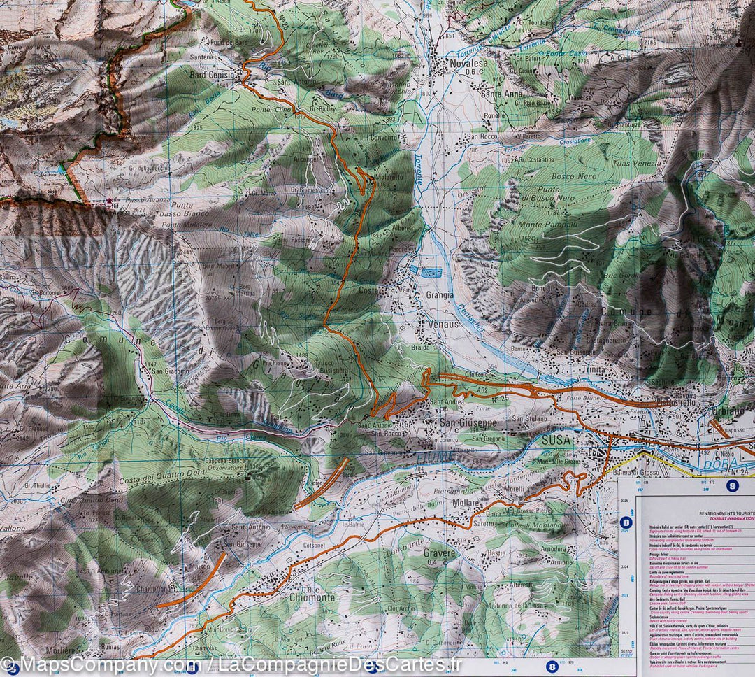Carte TOP 25 n° 3634 OTR (résistante) - Val Cenis & Charbonnel (Alpes) | IGN carte pliée IGN 