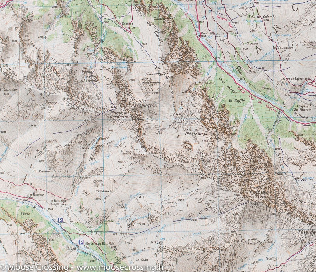 Carte TOP 25 n° 3637 OT - Mont Viso, St Véran et Aiguilles (Queyras) | IGN carte pliée IGN 