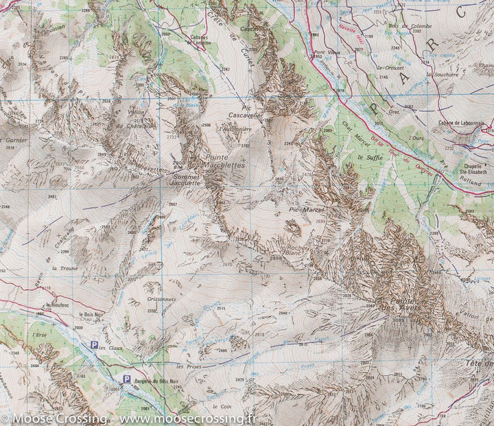 Carte TOP 25 n° 3637 OT - Mont Viso, St Véran et Aiguilles (Queyras) | IGN carte pliée IGN 