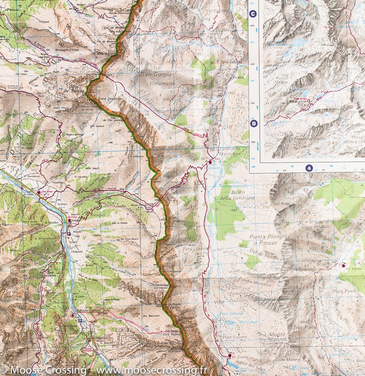 Carte TOP 25 n° 3637 OT - Mont Viso, St Véran et Aiguilles (Queyras) | IGN carte de randonnée IGN