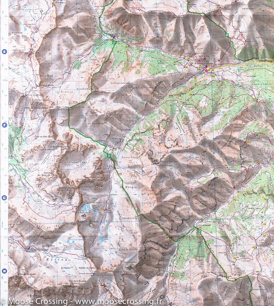 Carte TOP 25 n° 3639 OT - Haute Tinée 1, Auron (PNR du Mercantour, Alpes) | IGN carte pliée IGN 