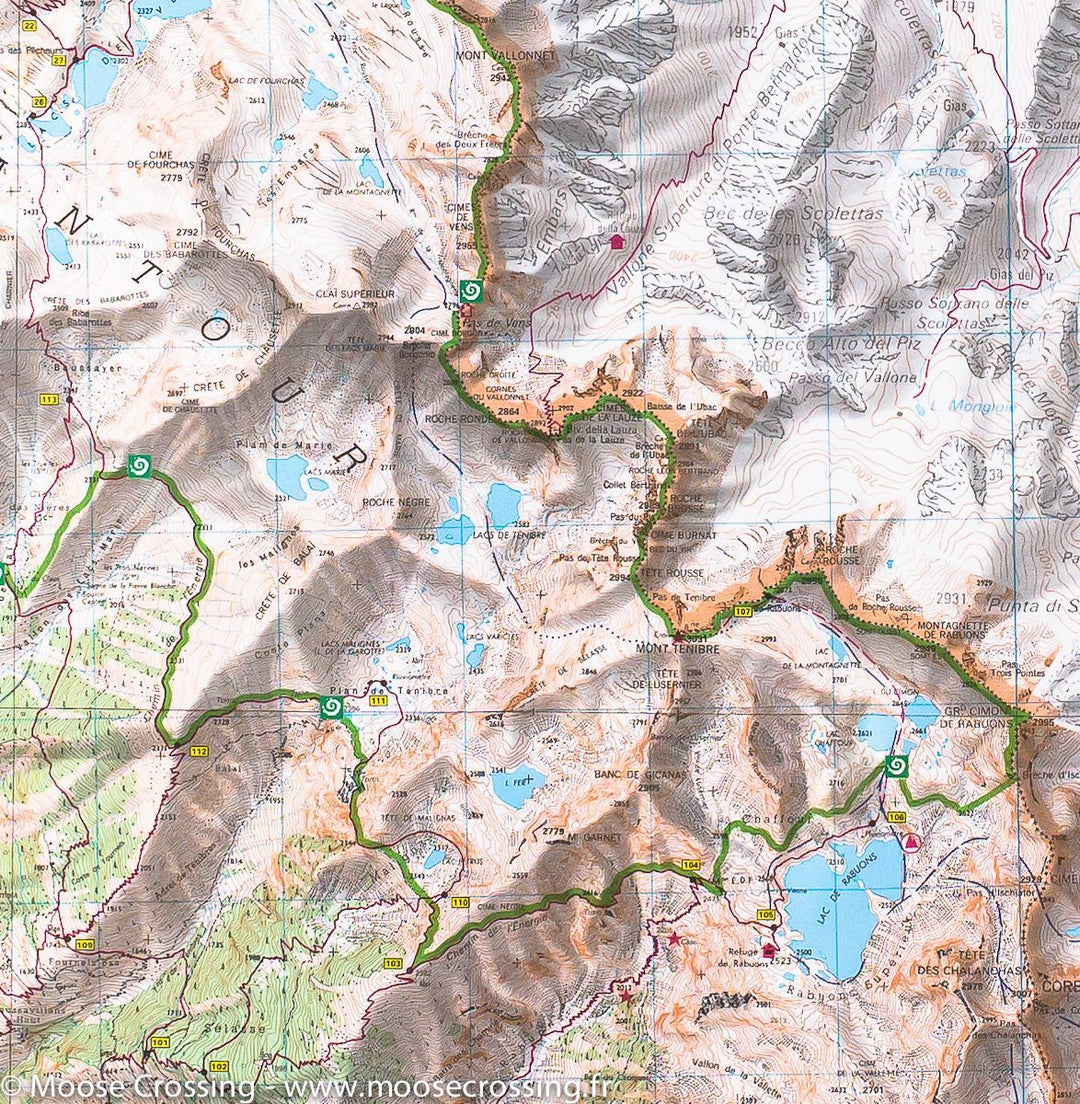 Carte TOP 25 n° 3639 OT - Haute Tinée 1, Auron (PNR du Mercantour, Alpes) | IGN carte pliée IGN 