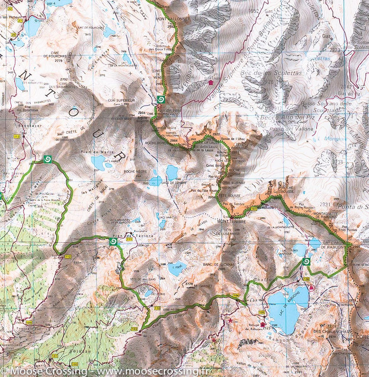 Carte TOP 25 n° 3639 OT - Haute Tinée 1, Auron (PNR du Mercantour, Alpes) | IGN carte pliée IGN 