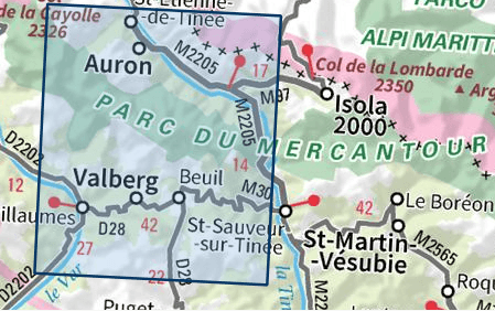 Carte TOP 25 n° 3640 OT - Haut Cians, Valberg (Mercantour) | IGN carte pliée IGN 