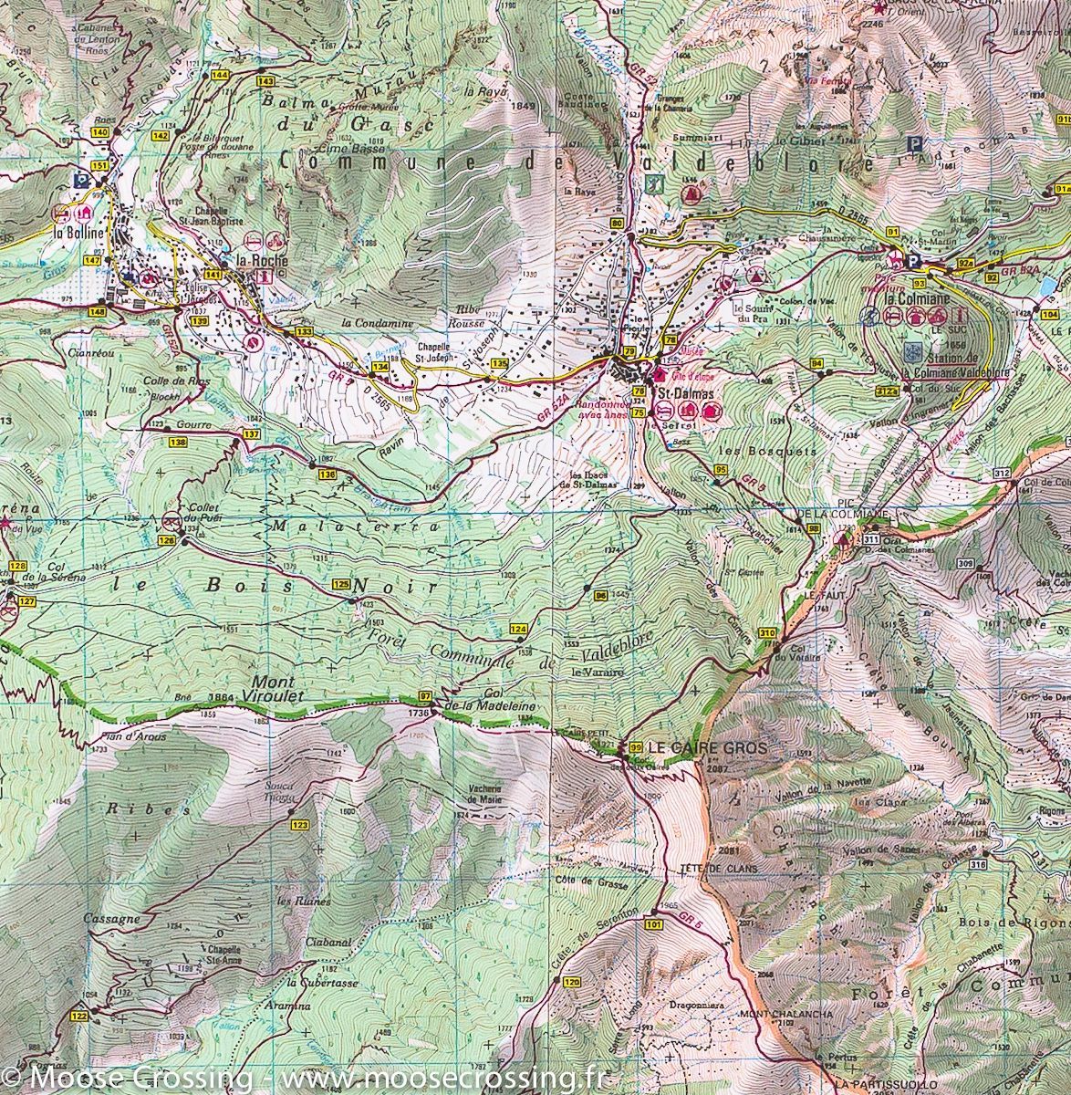 Carte TOP 25 n° 3641 ET - Moyenne Tinée, La Colmiane-Valdeblore (PNR du Mercantour, Alpes) | IGN carte de randonnée IGN